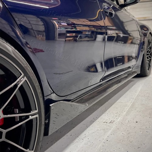 REAL CARBON Fiber Side Skirt Extension Lip Splitter Spoiler For BMW G80 M3 21-24 - Picture 8 of 13