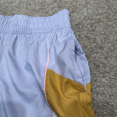 Nike Girl's Large Standard Fit Purple Color Block Heritage Woven Atheltic Shorts - Picture 3 of 11