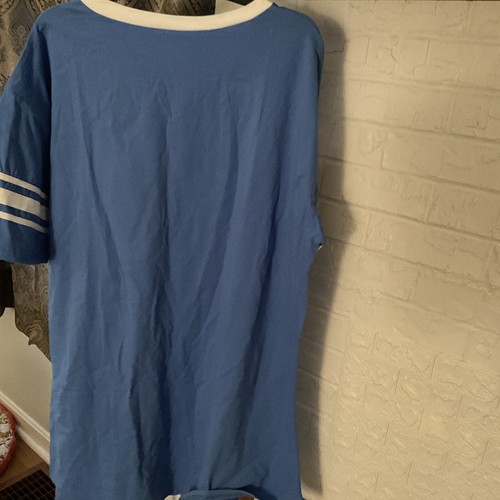 Kamong Short Sleeve Sleep Shirt Woman Cotton Blue Size XL - Picture 2 of 3