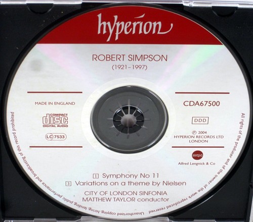 HYPERION Robert Simpson SYMPHONY #11 Matthew Taylor (CD, 2004, UK) CDA-67500 NM - Imagen 2 de 5