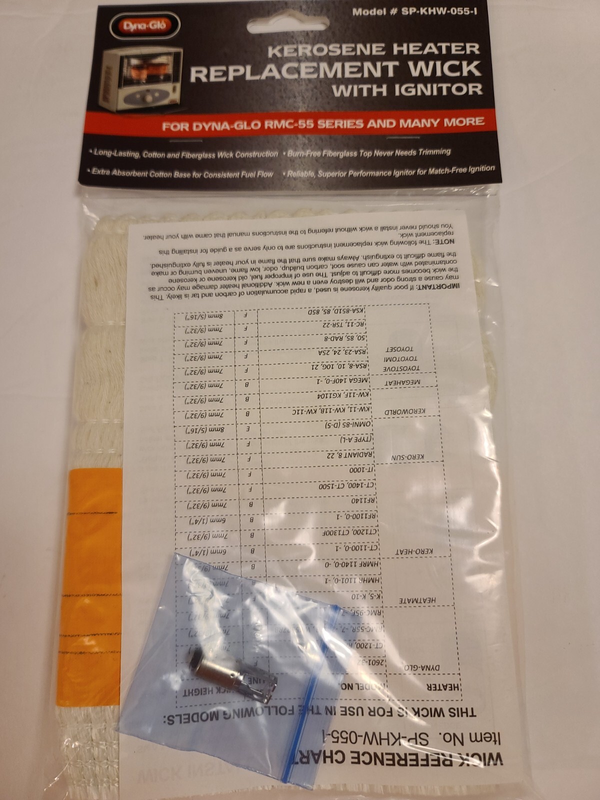 NEW Dyna-Glo Kerosene Heater Replacement Wick w/ Ignitor Model#  SP-KHW-055-1 | eBay