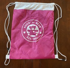 Build A Bear EST. 1997 Pink Drawstring Backpack Carrier 13  x 17"