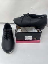 Balera B160 Women's Lace Up Black Dance Tap Shoes Sz 9.5AM NIB