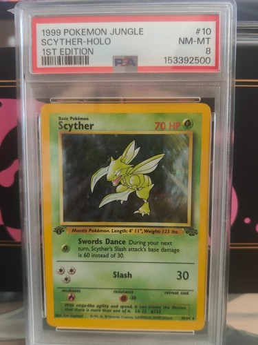 Scyther (1st Edition) graded PSA 8 for sale on eBay