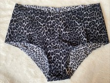 Victoria's Secret Panties Cheeky Panty No Show Leopard Animal Black Gray Large L