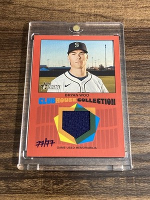 BRYAN WOO #77/77 - 2026 Topps Heritage RED Clubhouse Collection Relic SP #CCR-BW