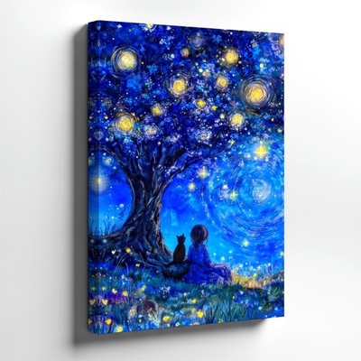 Wall Art Blue Underwater Abstract Painting Ocean Light Rays Diver Decor Print