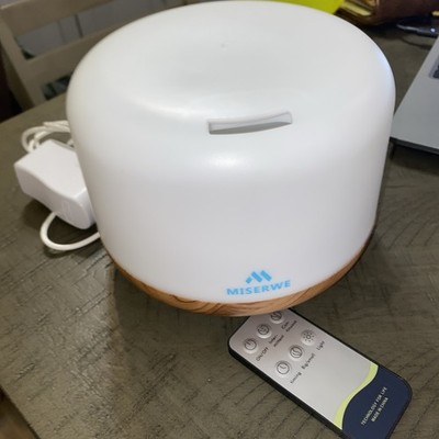 Miserwe LED Essential Oil Aroma Diffuser Ultrasonic Humidifier w Remote Modern