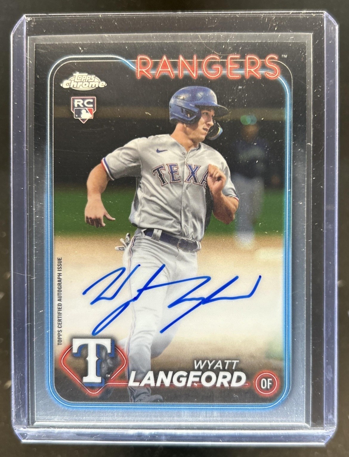 2024 Topps Chrome Wyatt Langford Auto RC #RA-WL Rangers Rookie