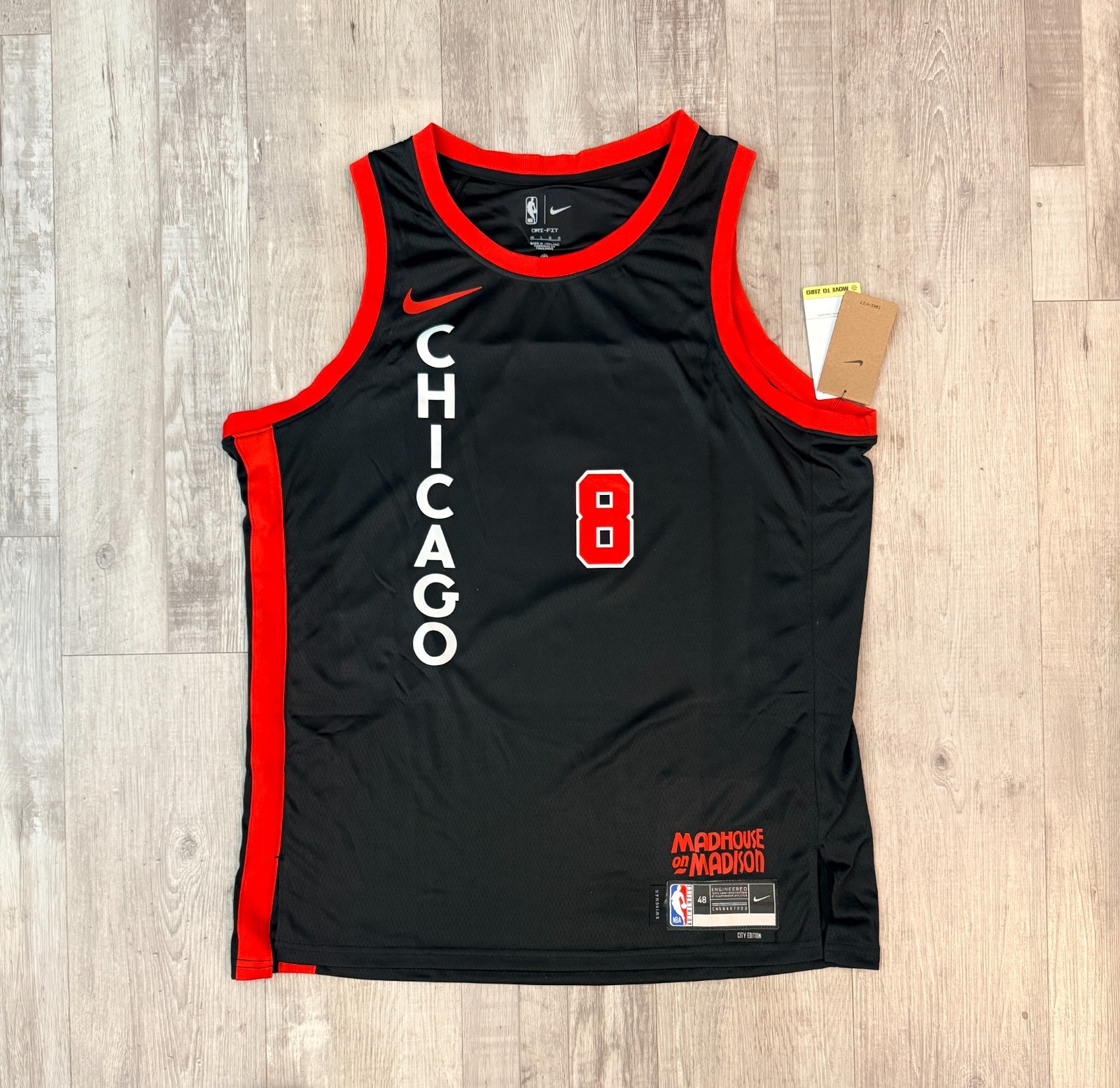 CALEB WILSON Chicago Bulls City Edition Madhouse on Madison Men's L Size 48 NWT