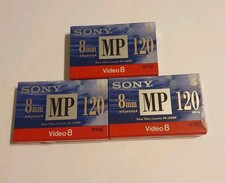 3x Sony 8mm MP 120 Video Cassette NTSC Hi-Packing Metal MP Tape P6-120MP NEW LOT