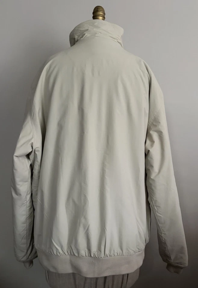 L.L. Bean Men’s Sz XL Full Zip Fleece Lined Bomber Jacket Zipper Pockets Ivory - Image 3 of 4