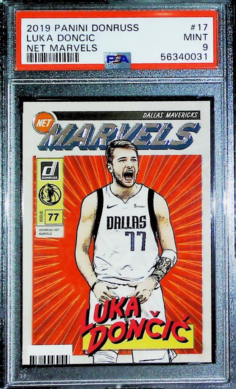 2018-19 Donruss Net Marvels 17 Luka Doncic Dallas Mavericks RC Rookie PSA view 1