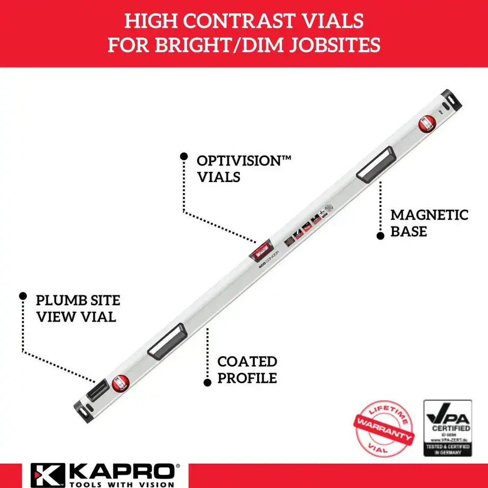 72 pulgadas Nivel de caja de aluminio magnético de alta resistencia con Optivision y sitio de plomada Foto 2 de 4