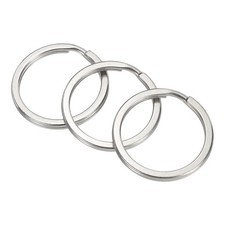 Titanium O-Ring Keychain 35mm/1.38", 3 Pcs Metal Split Rings, Silver