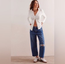 We The Free Deep Trance Dropped Boyfriend Jeans in Meditation FP Women Sz 30