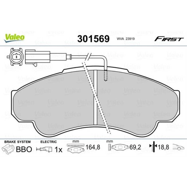 Valeo BremsbeläGe Vorne FüR Fiat Ducato Pritsche/Fahrgestell CitroëN-image