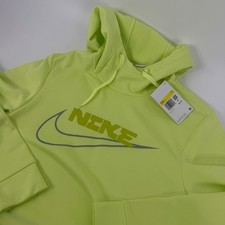 Nike Mens Therma-FIT Training Hoodie Neon Yellow Graphic Logo DD1766-736 S