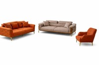 Wohnzimmer Set Modern Mehrfarbig Designer-Couch Komfortabel Stoff
