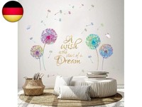 Runtoo Wandtattoo Pusteblume Bunt Wandsticker Blumen Wandaufkleber Kinderzimmer