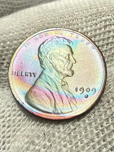 1909-S Lincoln Wheat Cent Penny * High Grade Lustrous AU+ KEY DATE!* Toned