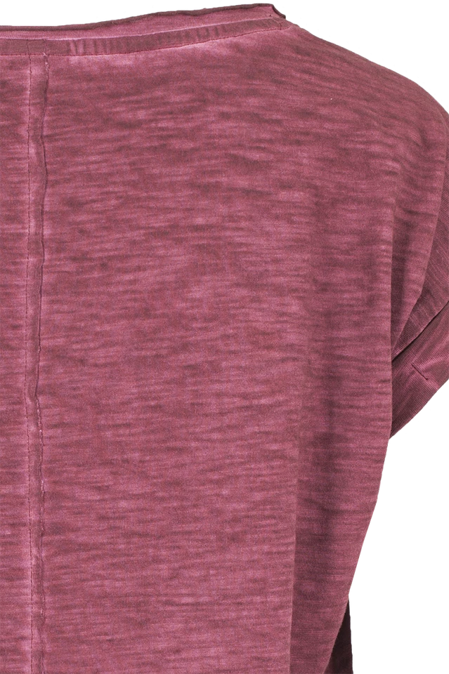 Urban Classics T-Shirt Damen Ladies Long Back Shaped Spray Dye Tee burgund - Bild 4 von 4