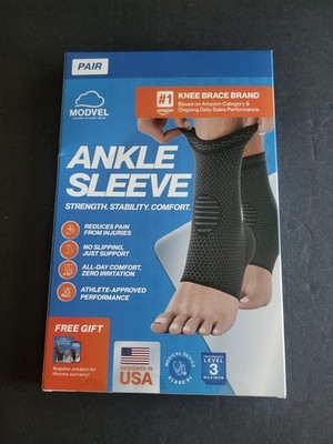 Modvel Ankle Sleeve - Pair - Size Large - Pink  and White - Open Box