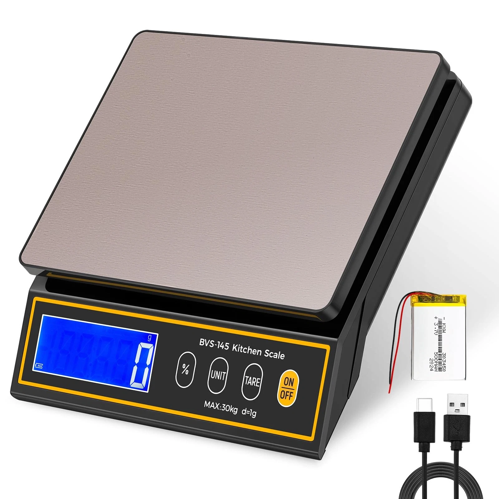 Baking Scale with Percentage Weighing Function 66lb/ 30kg Large Digital Kitch...
