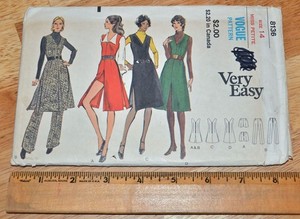 VTG Very Easy Vogue Sewing Pattern #8136 Miss Petite/Misses' Jumper Pants Shorts