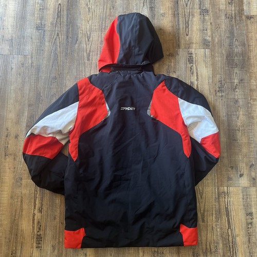 Spyder Ski Snow Jacket Boys Kids Sz 18 Red + Black EUC - Picture 4 of 5