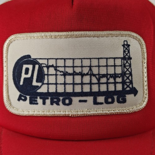 Vintage Petro-Log Öl & Gas rot & weiß Trucker Snapback Mütze Kappe Made in USA - Bild 4 von 10