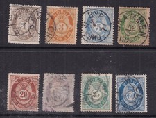 NORWAY^^^Sc#  22^^31   x8 RARER  used  CLASSICS  $309.50 @xdco3164nor84