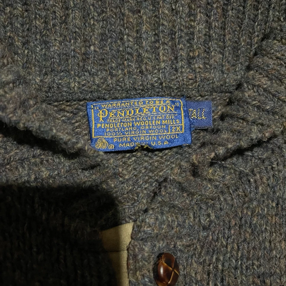 Suéter Chal Pendleton Vintage 100% Lana Virgen Hecho en EE. UU. Talla 2XL Alto Foto 3 de 4