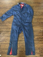 Vtg 80s 90s Walls Blizzard Pruf Coveralls L Regular Blue Insulated Workwear USA