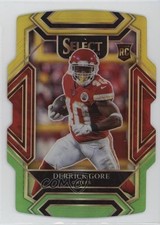 2021 Panini Select Club Level Green & Yellow Prizm Die-Cut Derrick Gore 16wc