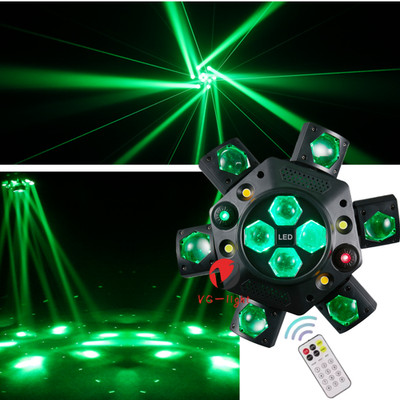 US Hot 150W LED Disco Stage Light RGBW Laser Dj Lights with 6 Arm For Disco Part