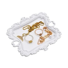 Antique Trinket Dish Vintage Jewelry Tray, Ring Holder White, S 