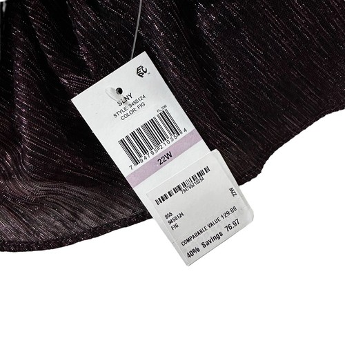 Abito donna SLNY Fig metallizzato linea A taglie forti 22W prezzo al pubblico consigliato $129 | 30-6 - Foto 6 di 10
