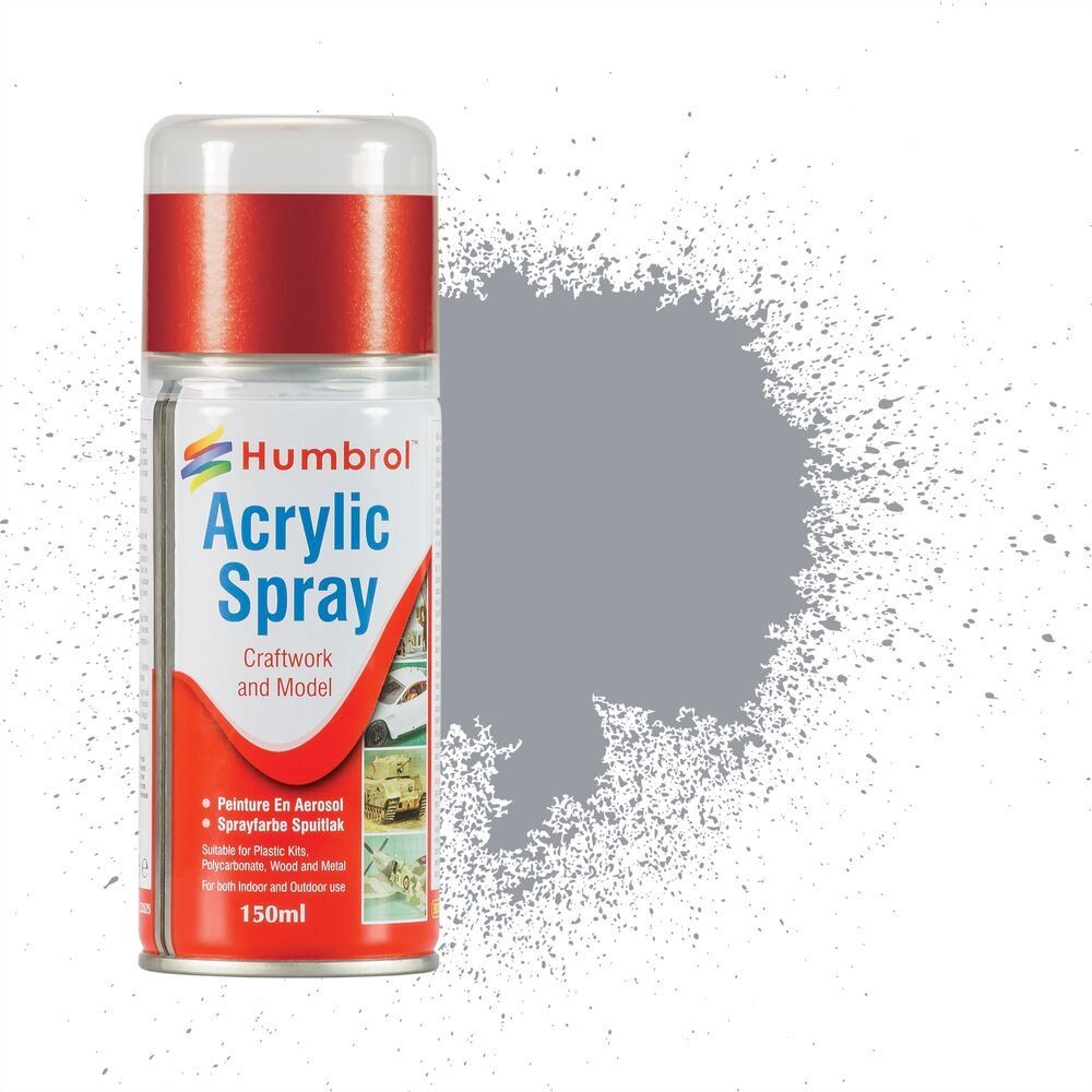 Humbrol AD6064 No.64 Grey Matt Acrylic Spray Paint - Image 3