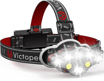 Rechargeable Headlamp, 8 LED High Lumen Super Bright Headlights with Red Light,