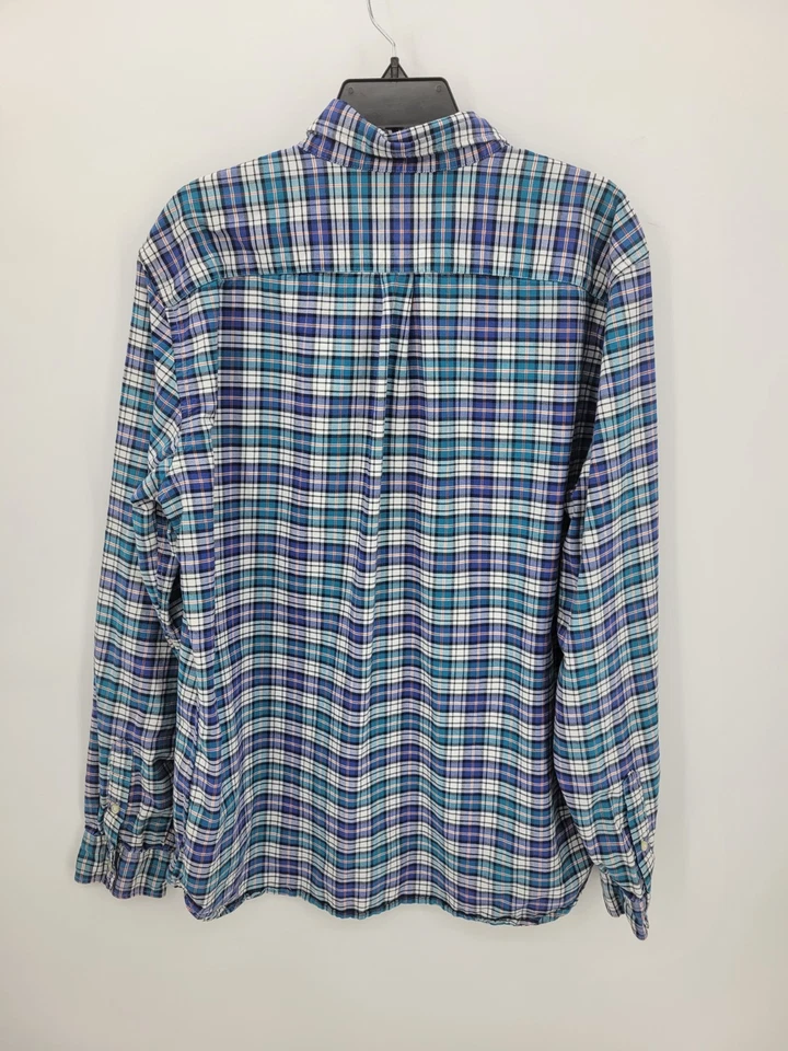 Gap Shirt Mens XL Blue Plaid Woven Long Sleeve Button Up Preppy Casual Cotton - Image 2 of 4