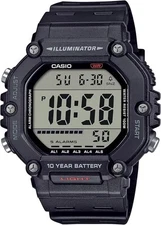 BRAND NEW BOXED MEN'S CASIO LED ILLUMINATOR AE-1600H-1AVCF DIGITAL WATCH BLACK