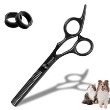 Professional Dog Grooming Scissors, 28 Teeth Thinning Shears, Black Titanium ...