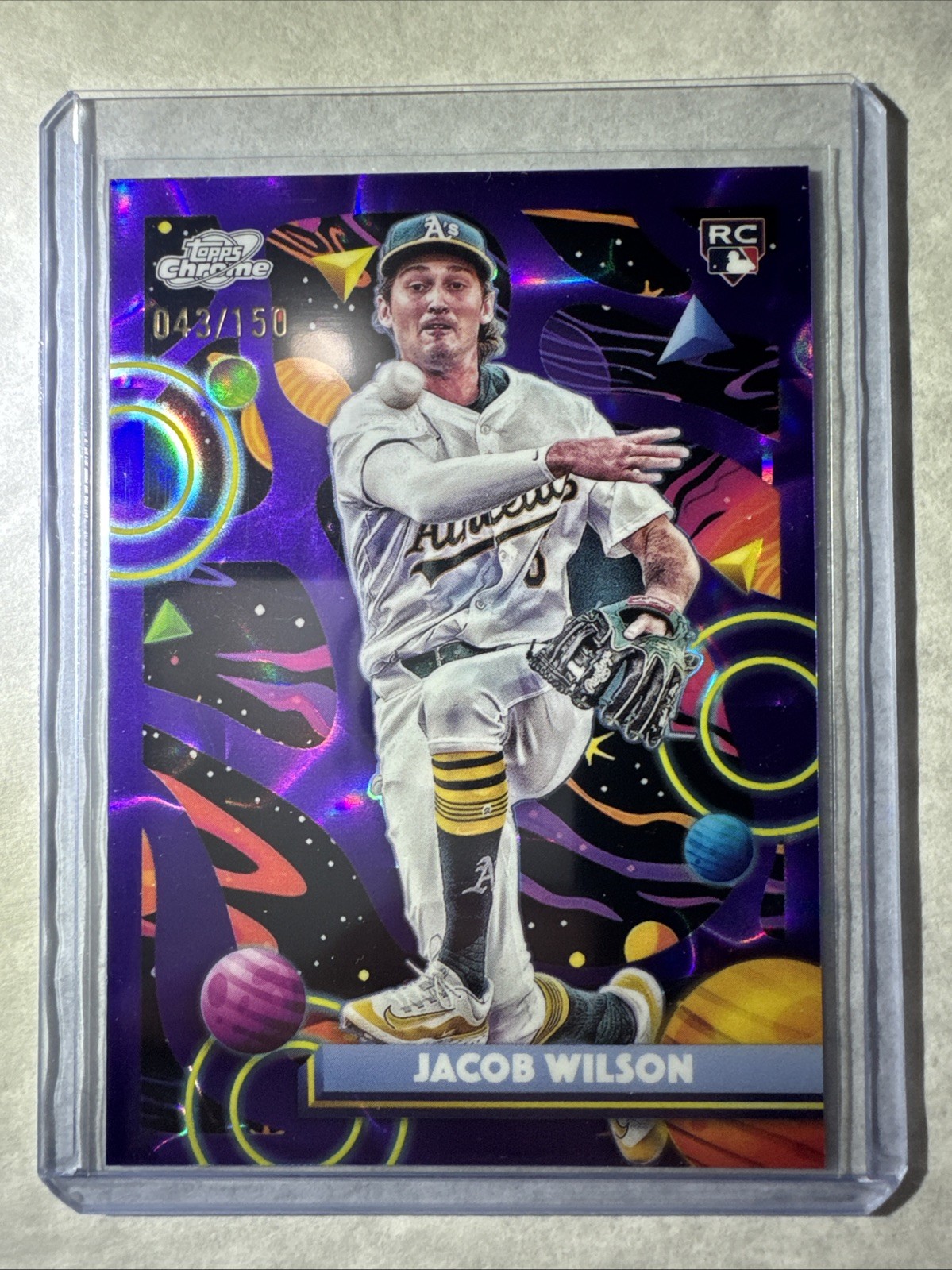 2025 Topps Cosmic Chrome #139 Jacob Wilson RC Purple Nebula Refractor 043/150
