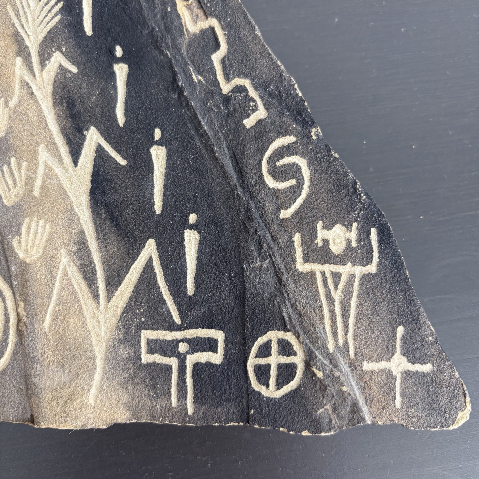 Signed Navajo Petroglyph Carved Rock Art Sandstone Native American ...