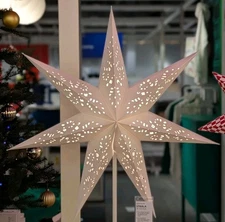 Ikea STRALA Star Light Pendant Table Lamp Shade Lace White 28"  New