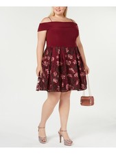 MORGAN & CO Womens Spaghetti Strap Above The Knee Party Circle Dress Plus