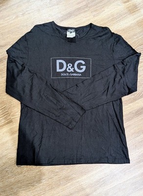 Men's XL Size Dolce & Gabbana D&G Long Sleeve Black Shirt Light
