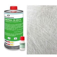 1kg GFK Polyesterharz und 1m² Glasfasermatte 300g/m² Laminierharz Kunstharz