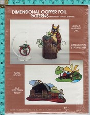 "Old Western Town" 1979 Glass House Studio Dimensional Copper Foil Pattern